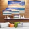 Designart - Clear Blue Sky and Ocean at Sunset - Extra Large Seascape Art Canvas
